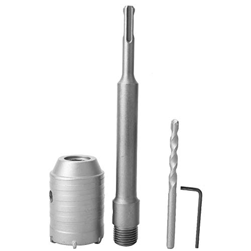 Holigie Lochsägen-Set, Betonbohrer, 200-mm-Stab, 50-mm-Schraubenschlüssel-Set, Beton-Lochsäge zum Bohren von Beton, Ziegel, Zement, Steinwänden von Holigie