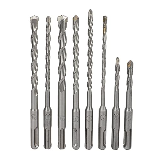 Holigie Mauerwerksbohrer-Set, Mauerwerksbohrer für Beton, schnelle Spanentfernung, 8-teilig, Hartmetallspitze, 2 Rillen, Ziegelbohrer für Beton, Ziegelstein von Holigie