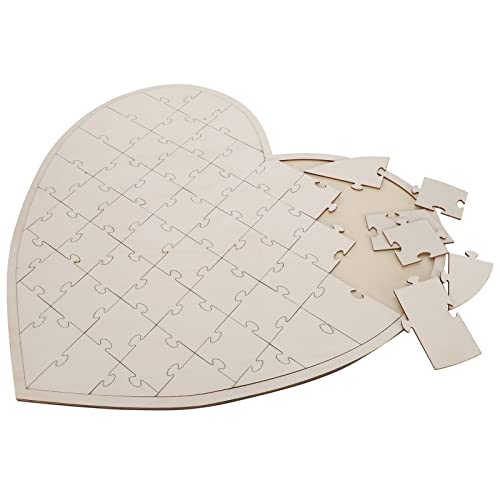 Holigie Puzzle a Cuore in Legno Giochi di nozze, Puzzle in Legno incompiuto Tabellone per messaggi in Tela a Forma di Cuore in Legno Personalizzazione Decorazioni artigianali von Holigie