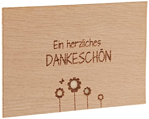 Holzgrusskarten Original - Danke - 100% made in Österreich,aus Eichenholz gefertigte Grußkarte,Klappkarte,Postkarte,Spruchkarte... Marke von Holzgrusskarten