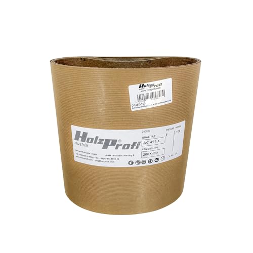 Holzprofi Schleifband 480x200 mm für u.a. Bona Scorpion Mietgeräte | Set aus 5 Stück | Perfektes Schleifpapier für Parkettschleifmaschinen | Aluminiumoxid | Versch. Körnungen (Körnung 100) von Holzprofi Maker