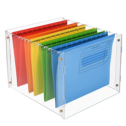 Hängeregistratur-Organizer, Acryl-Hängeregistratur-Box mit seitlichen Griffen, tragbare Schreibtisch-Ordner, Ordner, Aufbewahrung für A4, modernes flexibles Design, dekorieren Sie Ihr Zuhause und Büro von Homakover