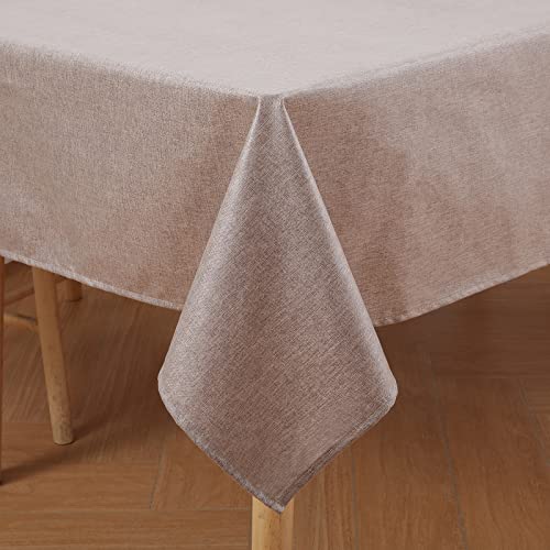 Homaxy Leinenoptik Tischdecke Abwaschbar Lotuseffekt Eckig 100 x 140 cm Tischtuch Leinendecke Wasserabweisend Tafeldecke Tischwäsche Fleckschutz, Leinen von Homaxy