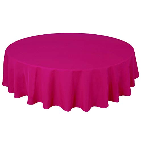 Home Direct Qualitäts Tischdecke Textil Rund 140 cm, Farbe wählbar Fuchsia Rosa von Home Direct