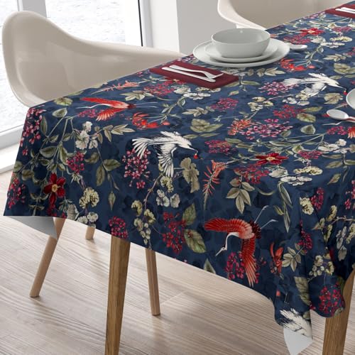 Qualitäts Tischdecke Tischtuch Textil Eckig 140 x 180 cm, Schmutzabweisend Lotuseffekt Wasserabweisend Tischwäsche Fleckschutz von Home Direct