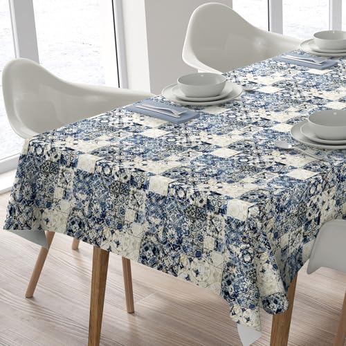 Qualitäts Tischdecke Tischtuch Textil Eckig 140 x 200 cm, Schmutzabweisend Lotuseffekt Wasserabweisend Tischwäsche Fleckschutz von Home Direct