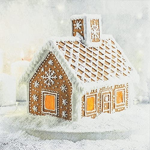 20 Servietten Lebkuchenhaus | Winter | Weihnachten | Tischdeko | Decoupage | Serviettentechnik 33x33cm von Home Fashion