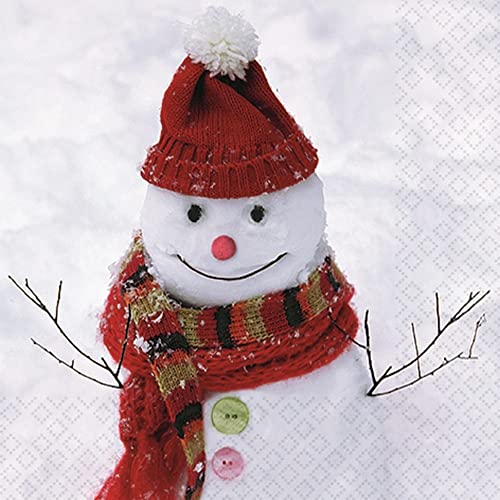 20 Servietten Simon der Schneemann | Winter | Weihnachten | Tischdeko | Decoupage | Serviettentechnik 33x33cm von Home Fashion