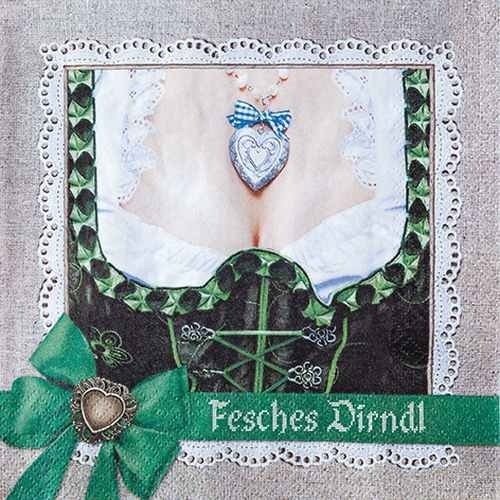 20er Pack Servietten Dirndl & Bua, zweiseitig, 33 x 33 cm von Home Fashion