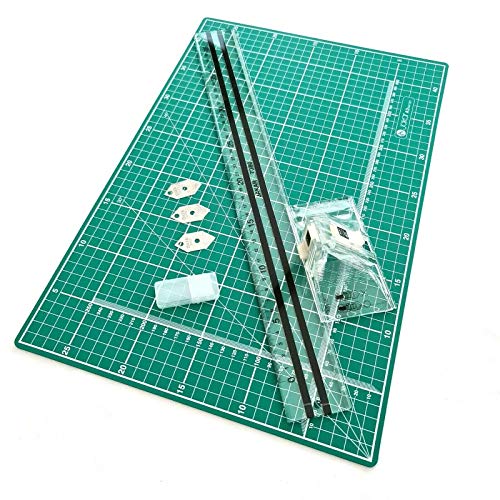 A3 Passepartout, 40 cm, transparentes Plexiglas-Führungslineal und Schneidematten-Set von Home Supplies Direct