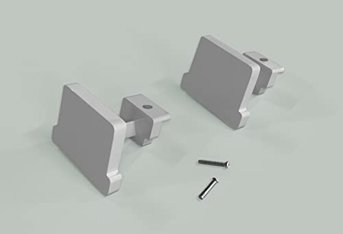 Home-Vision Gardinenschiene Vorhangschiene 1-läufig, 2-läufig oder 3-läufig (Serie Y, 2 Stück Endkappen für Grau Gardinenschiene) Aluminium, Inkl. Befestigungsmaterial, für Schiebevorhang von Home-Vision