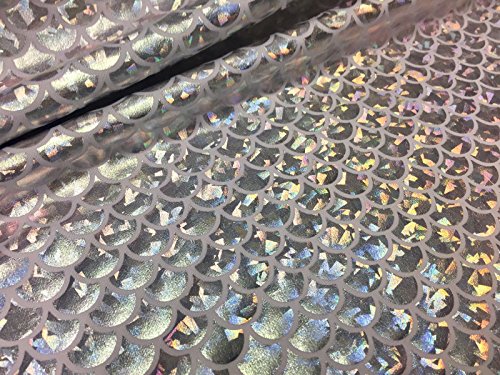 Meerjungfrau-Jerseystoff, mit Fischschwanz-Muster – Elastan – 2-Wege-Stretch-Material – 150 cm breit – 7 Farben (Meterware) von HomeBuy