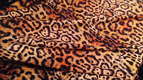 Stoff aus Stretch, Polyester, Elasthan, Jersey, 150 cm breit (Meterware), Design: Leoparden-Druck von HomeBuy
