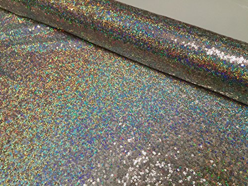 Stoff mit 3 mm Mini-Pailletten, dehnbar in 1 Richtung/130 cm breit/glitzernd silberfarbene Pailletten, Meterware Stoff mit 3 mm Mini-Pailletten, dehnbar in 1 Richtung/130 cm breit/glitzernd silberfarbene Pailletten, Meterware von HomeBuy