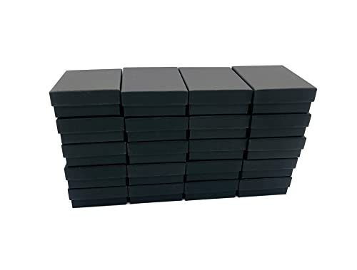 20 Packungen Kartonpapier Schmuckschatullen, 9,9 x 7,9 x 3,18 cm, rechteckige Schmuckschatullen, Baumwolle gefüllt, Ohrring-Anhänger, Halskette, Geschenkboxen (schwarz) von HomeImpel