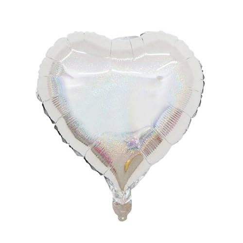 Homéa, Ballon Herz Metallise mit Strohhalm, Höhe 38 cm, silberfarben von Homéa