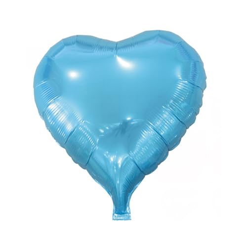 Homéa, Ballon Herz Metallise mit Strohhalm, Höhe 45 cm, Blau von Homéa