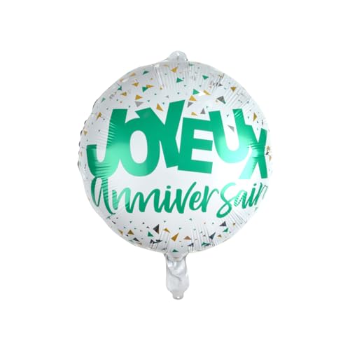 Homéa, Ballon Metallise Happy Birthday mit Strohhalm, Durchmesser 41 cm, Happy Confetti von Homéa