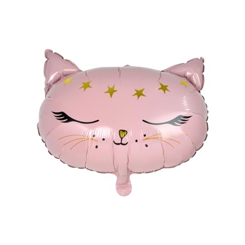 Homéa, Luftballon Metallise Katze mit Strohhalm, Höhe 36 cm, Boho Katze von Homéa