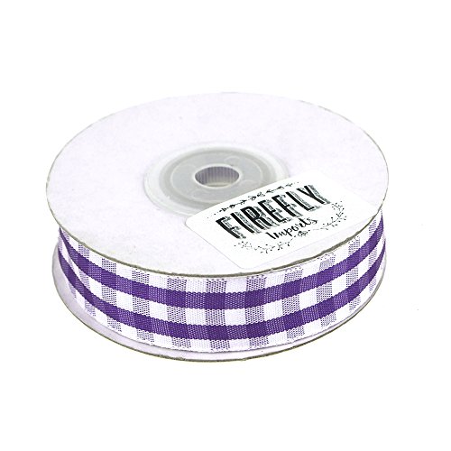 Gingham-kariertes Polyesterband, 1,6 cm, 4,5 m 5/8-Inch violett von Homeford