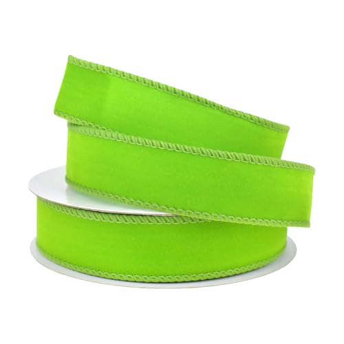 Homeford Samtband mit Draht, 2,5 cm, 9,1 m, Limettengrün von Homeford