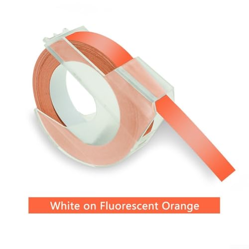 3D-geprägtes Etikettenband für manuellen Etikettenhersteller, 9 mm, 19 Farboptionen, kompatibel mit mehreren Etikettiermaschinen (fluoreszierendes Orange) von Homefurnishmall