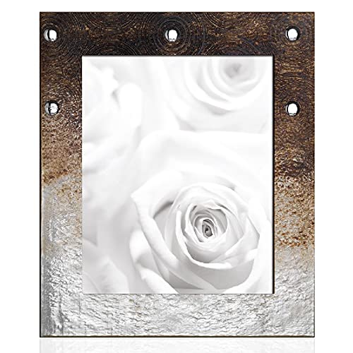 Homemania Bilderrahmen Cosmos-Tür Bild-Braun aus Silber, Glas, Holz, 29,5 x 33,3 cm von Homemania