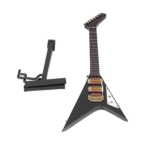 Homepatche Mini-Gitarre, groß, hoch, schwarz, V-Gitarre, Mini-Musikinstrument, Modell, Dekoration, Ornamente von Homepatche