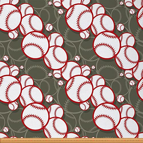 Baseball Polsterstoff Sportstoff Meterware Dekorstoff für Spielerspiele Softball Stoff für Drinnen Draußen Geometrisch CKunstoon Handgezeichnete DIY Kunst Wasserdichter Stoff Rotgrün 184 x 150 (HxB) von Homewish