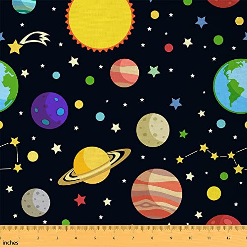 Galaxie Polsterstoff Sonnenplaneten Stoff Meterware Kosmischer Sonnensystem Sternen Dekostoff Bunt Sternenhimmel Konstellations Stoff für Drinnen Draußen Wasserdichter DIY Kunststoff 276 x 150 (HxB) von Homewish