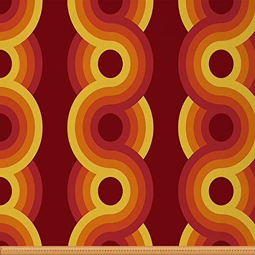 Geometrischer Stoff Meterware Runder Retro Polsterstoff Dekorativer Ombré Stoff Jahrgang Wellen Drinnen Draußen Stoff DIY Kunst Wasserdichter Stoff Polster und Wohnakzente Rot 276 x 150 (HxB) von Homewish