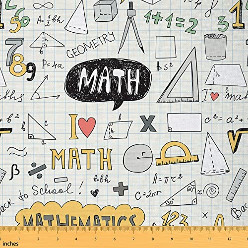 Mathematischen Gleichungen Stoff Meterware Mathematik Formel Polsterstoff für Kinder Teenager Naturwissenschaften Studenten Schule Pädagogischer Stoff Dekorstoff DIY Kunst Stoff 276 x 150 (HxB) von Homewish