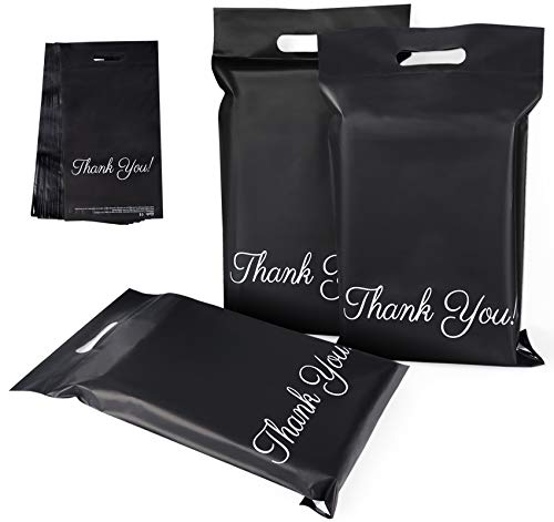 60 Plastik Versandtaschen Schwarz 250 x 350mm mit"Thank You" Versandbeutel Blickdicht und Reißfest, Tragbare Versandbeutel,Versandumschläge mit Selbstklebendem Streifen von Homewit