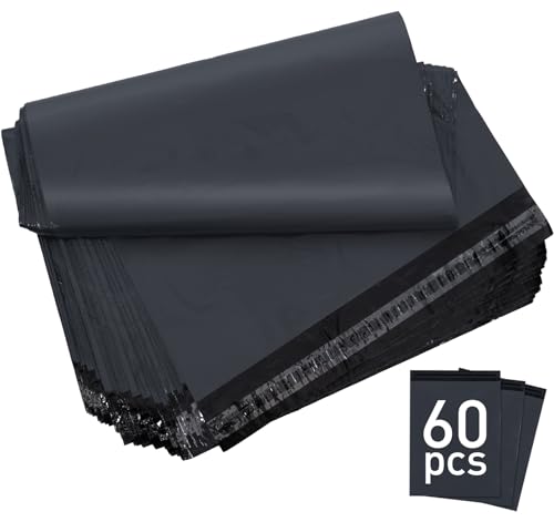 Versandtaschen Kunststoff, Homewit 60 Pcs Versandbeutel Selbstklebend 420mm x 520mm Versandtüten für Kleidung, Plastikbeutel Polybeutel Extra Stark für Warensendung, Kleidung von Homewit