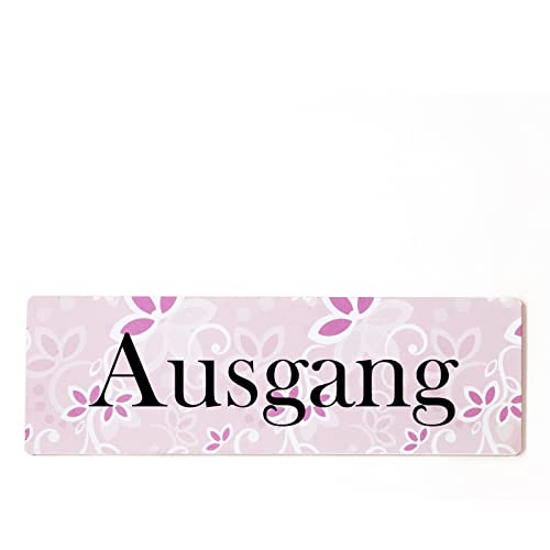 Ausgang Dekoschild Türschild rosa zum kleben von Homeyourself