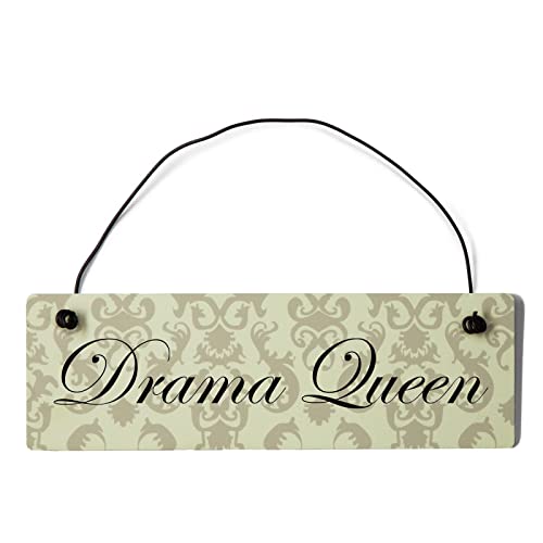 Homeyourself Drama Queen Dekoschild Türschild beige mit Draht von Homeyourself