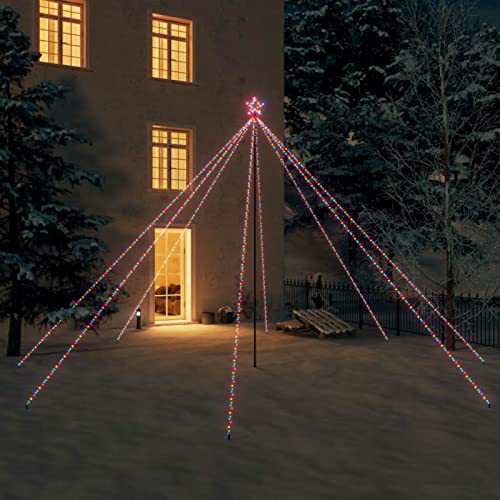 Homgoday LED-Lichterkette für den Außenbereich, Weihnachtsbaum, Weihnachtsdekoration, Lichterkette für den Innen- und Außenbereich, 800 bunte LEDs, 5 m von Homgoday