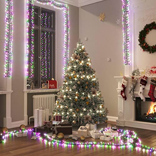 Homgoday LED-Lichterkette mit 1000 bunten Pastell-LEDs, 11 m, PVC, LED-Lichterkette für den Außenbereich, Weihnachtsbaum, Weihnachtsdekoration von Homgoday