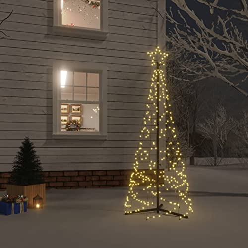 Homgoday LED-Weihnachtsbaum Kegelform Weihnachtsbaum Lichterkette Christbaum Tannenbaum Lichterbaum Weihnachtsdeko Christbaumbeleuchtung Weihnachtsbeleuchtung Warmweiß 200 LEDs 70x180 cm von Homgoday