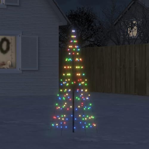 Homgoday LED-Weihnachtsbaum für Fahnenmast Weihnachtsbaum Lichterkette Christbaum Tannenbaum Lichterbaum Weihnachtsdeko Christbaumbeleuchtung Weihnachtsbeleuchtung 200 LEDs Mehrfarbig 180 cm von Homgoday