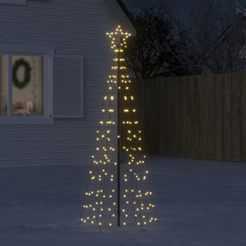 Homgoday LED-Weihnachtsbaum mit Erdspießen Weihnachtsbaum Lichterkette Tannenbaum Lichterbaum Weihnachtsdeko Christbaumbeleuchtung Weihnachtsbeleuchtung 220 LEDs Warmweiß 180 cm von Homgoday