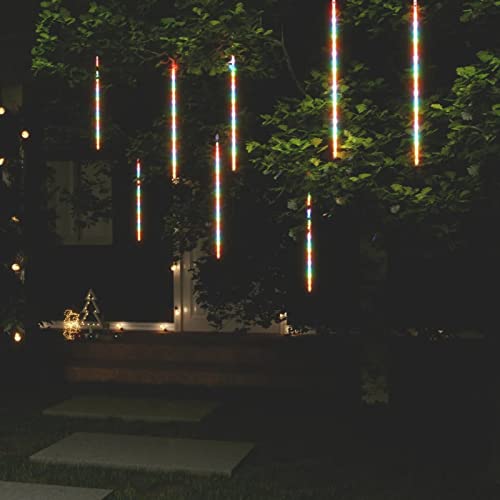 Homgoday Meteorische Lichterkette, 8 Stück, 50 cm, bunt, 288 LEDs, für den Innen- und Außenbereich, Weihnachtsdekoration, Weihnachtsdekoration für den Außenbereich von Homgoday