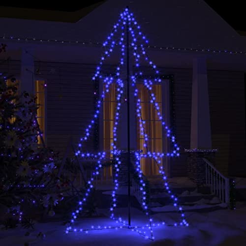 Homgoday Weihnachtsbaum in Kegelform Weihnachtsbaum Beleuchtung Christbaumbeleuchtung Weihnachtsbeleuchtung Weihnachtsdeko, für Weihnachten, Party 300 LEDs Indoor & Outdoor 120x220cm Blau von Homgoday