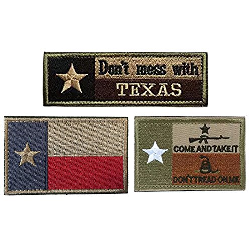 Homiego Texas State Flag Military Tactical Moral Desert Badge Hook & Loop Embroidery Patch for Hat Backpack Jacket (Texas State Flag - D) von Homiego