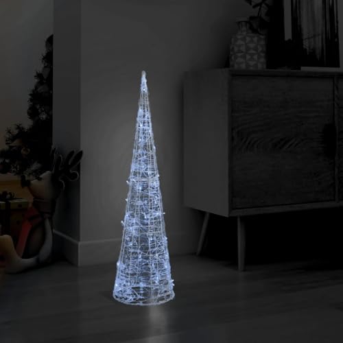 Hommdiy LED-Kegel Acryl Weihnachtsdeko Pyramide Kaltweiß 90 cm von Hommdiy