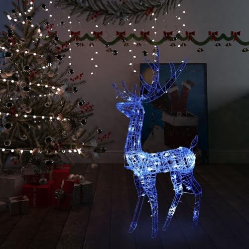 Hommdiy LED-Rentier Acryl Weihnachtsdekoration 140 LEDs 120 cm Blau von Hommdiy