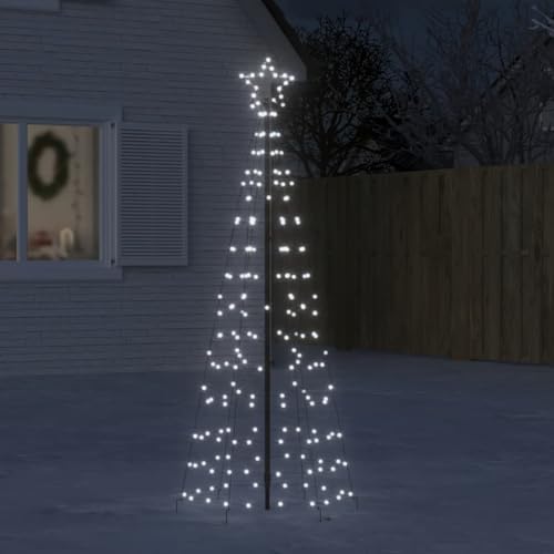 Hommdiy LED-Weihnachtsbaum mit Erdspießen 220 LEDs Kaltweiß 180 cm von Hommdiy