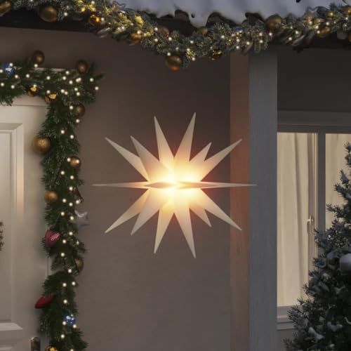 Hommdiy LED-Weihnachtssterne 3 Stk. Faltbar Weiß 100 cm von Hommdiy