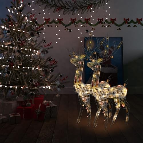 Hommdiy Rentier Weihnachtsdekoration Acryl 2 Stk. 120 cm Mehrfarbig von Hommdiy