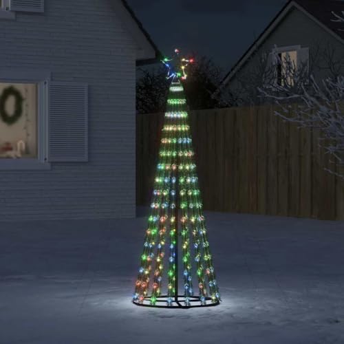 Hommdiy Weihnachtsbaum Kegelform 275 LEDs Mehrfarbig 180 cm von Hommdiy